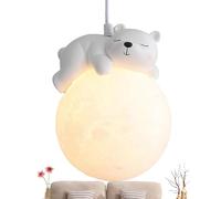 Hanging Lamp - Cartoon Animal Lighting, Round Hanging Light Fixture, Milk White Globe with Soft Glow | Decorative Lighting Accent for Girls Room Enhancing Atmosphere