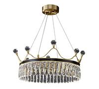 Hanging Lamp, Crystal Chandelier Round Pendant Lighting Semi Flush Mount for Outdoor and Indoor,LED Crystal Ceiling Light Fixture Lighting Fixture for Kitchen Island Dining Room(52cm)