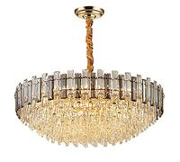 Hanging Lamp, Empire Style Gold Crystal Chandelier, 24-Light Crystal Chandelier Ceiling Light, K9 Crystal Ceiling Pendant Lighting, Gold Chandeliers for Bedroom Dining Room Over Table Living R