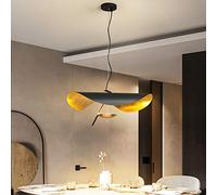 Hanging Lamp Gold Leaf Black Gold Pendant Lamps Led Ceiling Light Industrial Pendant Lights Loft Chandelier Vintage Rope Light Living Room Dining Room Kitchen Bedroom Cafe Round Hanging Ceiling Lamp