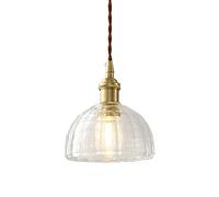 Hanging Lamp, Led Lights Light Luxury Glass Single Head Chandelier Japanese Style Copper Hanging Pendent Lamp E27 Droplight 14cm