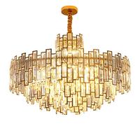Hanging Lamp, Luxury Crystal Chandelier, Empire Style Chandeliers, Gold K9 Crystal Pendant Lighting, High Transmittance Crystal Ceiling Light Fixture for Bedroom Dining Room Over Table Living Room Fo