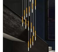 Hanging Lamp, Luxury-Style Post-Modern Staircase Chandelier Crystal Villa Duplex House Simple Creative Rotating Long(16H D60 H300,Warm)