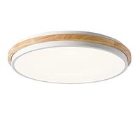 Hanging Lamp, Modern Led Ceiling Lights Close to Lighting Fixture, Wood 32W Round LED Lamp 3-Color Chandelier for Bedroom Living Room Dining Kitchen Hallway
