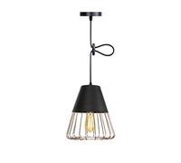 Hanging Lamp, Nordic Iron Cage Hanging Lamp Restaurant Cone Shape Pendant Light Cafe Adjustable Kitchen Island Droplight Retro Industrial Foyer Corridor Ceiling Light Black Metal Loft C