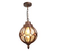Hanging Lamp Vintage Industrial Hanging Light Aluminum and Glass Sphere Pendant Lamp E27 Height Adjustable Inside/Outside Retro Pendant Light Dining Kitchen Island Cafe Bar Balcony Hallway 18 * 33cm