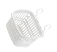 Hanging Laundry Basket, Plastic 2 Hooks Draining Holes Hanging Shower Caddy for Bathroom (White)