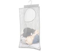 Hanging Laundry Hamper, 77.5x49cm Extra Large Tear-resistance Over Door Laundry Bag with Stainless Steel Hooks, Foldable Hanging Clothes Organizer for Laundrys/Moving House/Shopping(white)