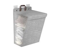 Hanging Laundry Hamper, Over The Door Hamper for Dirty Clothes Organizer Foldable Wall Hanging Laundry Basket for Bathroom, Wardrobe, Dormitory(Grey M Size)