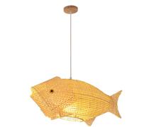 Hanging Light, Fish-Shaped Lantern Pendant Lighting, Rattan Woven Chandelier, Adjustable Cord, Drop Lights, For Dining Room Living Room Restaurant Asian Rustic Japanese Lamp Design,for Living CJSLXGBL