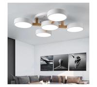 Hanging Light, Nordic Style LED Lamp Solid Wood Lights Bedroom Ceiling Living Room Chandeliers Villa Interior Decor(5 Lights)