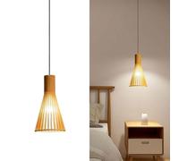 Hanging Lights Japanese Retro Style Creative Single Head Light Wooden Adjustable Wire Lighting Fixtures High Ceiling for Bedroom Living Room Lamp/a(A) (A)