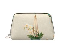 Hanging Macrame Plant Printed Leather Portable Makeup Storage Bag, Suitable for Daily Use