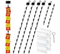 Hanging Merchandise Strips with Hooks Chip Display Rack Stands Potato Bag Holder 12 Clips for Retail Displaying Label Headers Greeting Card Party Vendors Snack Candy Portable Organizer Storage 6 Pack