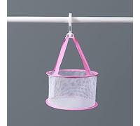 Hanging Mesh Dryer, Single Layer Drying Mesh Makeup Brush Drying Rack Hanging Drying Net Beauty Egg Drying Net 360 Degree Rotation 20cm Dia (Rose Red)