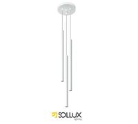Hanging Modern lamp PASTELO 3P White Steel G9 LED SOLLUX Living room Dining Room