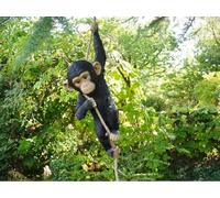 Hanging Monkey Garden Ornament, Decorative Tree Rope Monkey, Indoor Outdoor Safari Decor (Climbing Monkey)