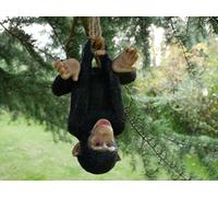 Hanging Monkey Garden Ornament, Decorative Tree Rope Monkey, Indoor Outdoor Safari Decor (Hanging Upside Down Monkey)