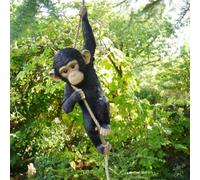Hanging Monkey Garden Ornament Outdoor, Resin Monkey Statue on Rope, Animal Garden Decoration for Trees, Fences & Patios, The Enchanted Garden