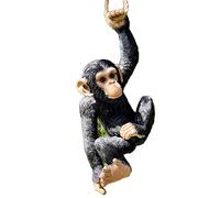 Hanging Monkey Sculpture Tree Swinging Garden Tree Ornament Statue Decoration D