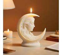 Hanging Moon Goddess Silicone Candle Moulds, 3D Moon with Gril Portrait Resin Casting Silicone Moulds for DIY Epoxy Resin Craft & Home Decor, Silicone Molds for Soap Wax & Scented Candles Making