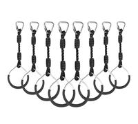 Hanging Ninja Gymnastic Ring Swing Monkey Bar Climbing Bar Jungle Fist For Outdoor Indoor Backyard Activities, 8 Black Obstacle Course Rings Kids Boys Adults Men Playground Training Equipment Play Set