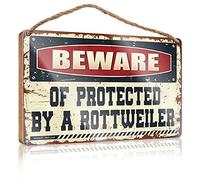 Hanging Office Signs For Doors Outside Beware Of Protected By A Rottweiler Wooden Sign Outdoor Wall Decor Patio Bar Accessories (Size : 15X28CM)