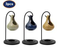 Hanging Oil Burner Teardrop Shape With Stand Ceramic 3Pcs Night Light Fragrance