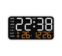 Hanging Option Available This Smartly Designed Electronic Alarm Clock Displays Essential Information Clearly While Saving Space on Your Desk or Nightstand (white+orange)