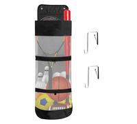 Hanging Organizer - Basketball Wall Hanging Bag with 2 Hooks | Over The Door Hangings Sports Equipment and Ball Storage | Sports Equipment Organiser for Holding Football, Basketball
