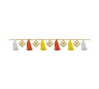 Hanging Ornament for Door & Wall - Traditional Festive Decoration for Home, Temple, Puja Room, Diwali & Special Occasions - 38 x 6 Inch (Golden)