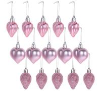 Hanging Ornament Heart Shaped 24pcs 4.5cm Plastic