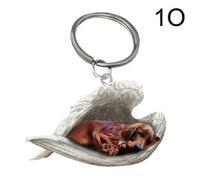 Hanging Ornament Keychain Cute Sleeping Angel Dog Wing Pendant Dog Gift - W Irish Setter