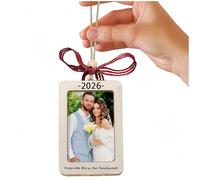 Hanging Ornament Photo Frame - Our First Married 2026 - Keepsake Decor for Newlyweds, Wedding & Bridal Shower Gift for Couple, Mr and Mrs