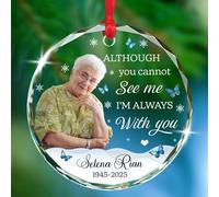 Hanging Ornaments Although You Cannot See Me I'M Always Ceramic Ornament Cute Christmas Baubles Personalised Ceramics Xmas Ornament For Family Home Decorations Gift 7.3 Cm