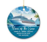 Hanging Ornaments Cruise Ship Ceramic Hanging Multi-Colour Ceramics Xmas Ornament Cute Christmas Tree Decoration For Home Decorations Vacation Kids 7.3 Cm