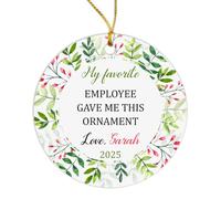 Hanging Ornaments Employee Gave Me This Ceramic Hanging Multi-Colour Christmas Baubles Unique Christmas Tree Decoration For Kids Holiday Family 7.3 CM