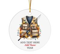 Hanging Ornaments Fishing Ceramic Hanging Personalised Christmas Baubles Multi-Colour Ceramics Xmas Ornament For Party Home Decorations Holiday 7.3 CM