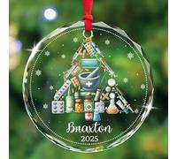 Hanging Ornaments Pharmacist Ceramic Hanging Novelty Christmas Baubles Multi-Colour Ceramics Xmas Ornament For Gift Party Holiday 7.3 Cm