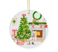 Hanging Ornaments West Highland Terrier Dog Lover Ceramic Hanging Custom Christmas Tree Decoration Unique Ceramics Xmas Ornament For Gift Kids Friends 7.3 Cm
