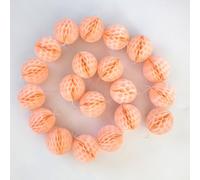Hanging Paper Honeycomb Balls Party Decorations 20 Pieces 3" Tissue Paper Pom Poms Flower Balls for Birthday Wedding Party Baby Shower Nursery Wall Decor (Peach)