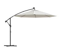 Hanging Parasol with LED Lighting Metal Pole Patio Umbrella Canopy vidaXL