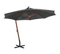vidaXL Hanging Garden Parasol with Pole Umbrella Anthracite Solid Fir Wood