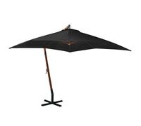 vidaXL Solid Fir Wood Hanging Parasol with Pole Bordeaux Red Garden Parasol
