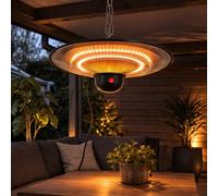 Hanging Patio Heater 2000W with Remote Control - Electric Heater for Outdoor - Water Resistant - For Canopy, Garden and Patio