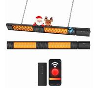 Hanging Patio Heater 3000W, Ceiling Mounted Electric Infrared Heater with Remote Control, 9 Heating Levels, 24H Timer, Carbon Fiber Tube, Fast Heating for Patio, Gazebo, Balcony & Indoor Use