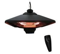 Hanging Patio Heater Black 43x43x25cm Aluminium Mesh LED 2000W IP24 Quick Hangs