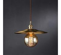 Hanging Pendant Light Kit Antique Brass Industrial Ceiling Lamp Creative Straw Hat Adjustable Restaurant Nordic Restaurant Bar Bedroom Copper Droplight Mode