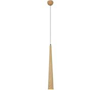 Hanging Pendant Light, Long Tube Aluminum LED Fixture for Bedroom and Corridor, Imitation Wood Grain, 6000K, Height 30cm