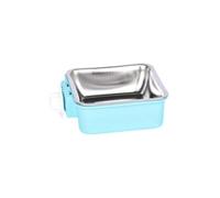 Hanging Pet Bowl, Removable Stainless Steel Dog Water Bowls for Crates & Cages for Pets Dogs Cats Guinea Rabbit (Blue)
